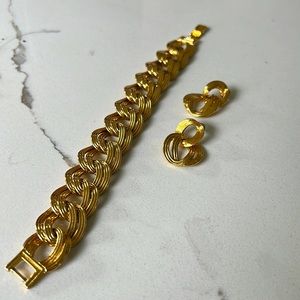 Vintage chain earrings and bracelet set